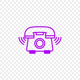 HD Purple Outline Phone Receive A Call Icon Transparent PNG