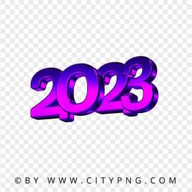 2023 Purple Metallic 3D Text Logo PNG
