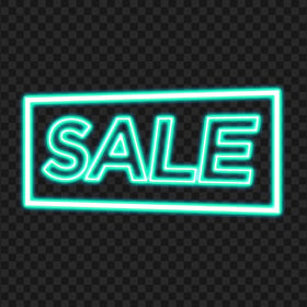 Blue Green Glowing Sale Word Neon Sign PNG Image