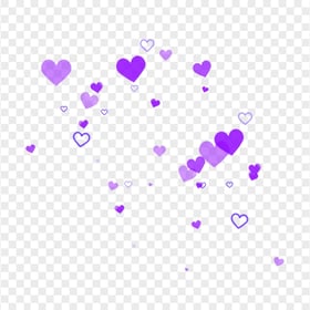 Floating Purple Hearts Background PNG IMG