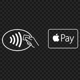 Contactless Apple Pay White Icons PNG