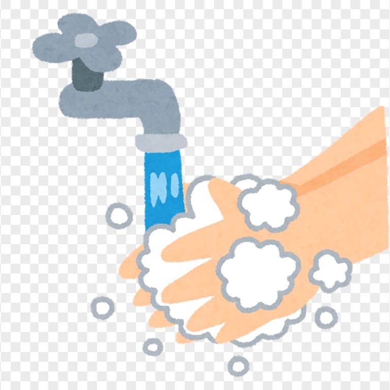 Hands Washing Cartoon Clean Water Canvas