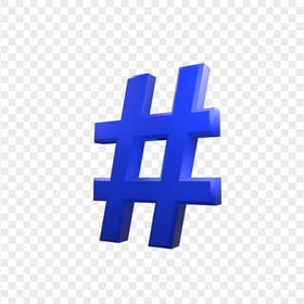 3D Blue Hashtag Icon Social Media