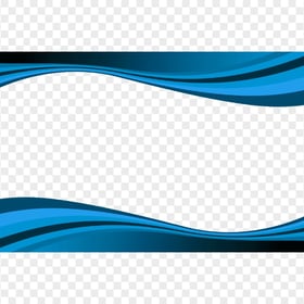 Abstract Blue Curved Lines Borders Frame PNG Image