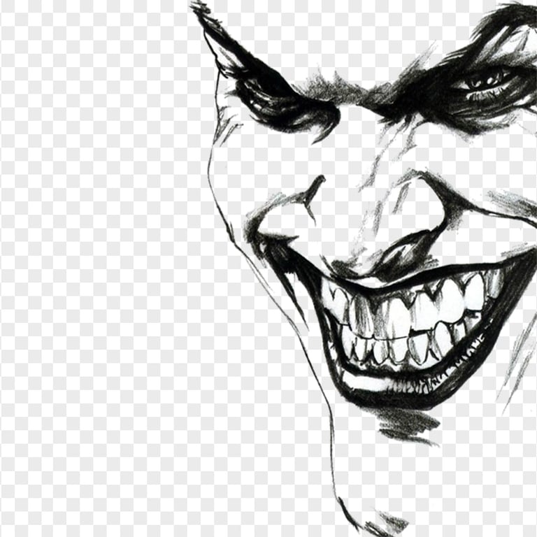 Joker Black Smiling Face Silhouette Sketch Drawing | Citypng