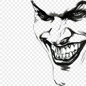 Joker Black Smiling Face Silhouette Sketch Drawing