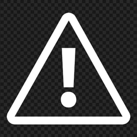 White Caution Mark Warning Sign Icon HD PNG