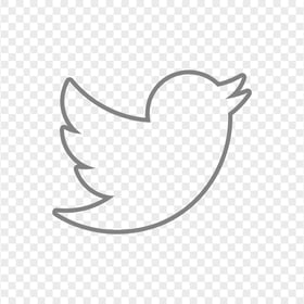 HD Gray Outline Twitter Bird Logo Icon PNG