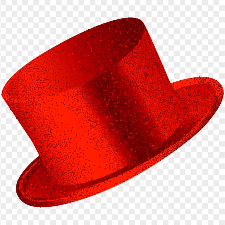 New Year Christmas Red Glitter Hat PNG