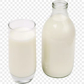 HD Milk Bottle With Long Glass Transparent PNG