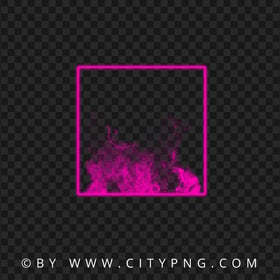 Neon Pink Square Frame With Smoke HD PNG