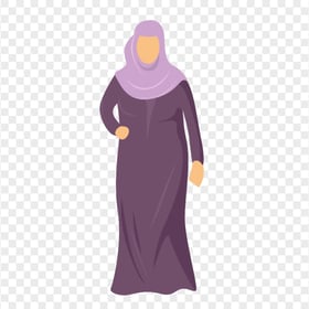 HD Stand Up Muslim Woman Illustration Vector PNG
