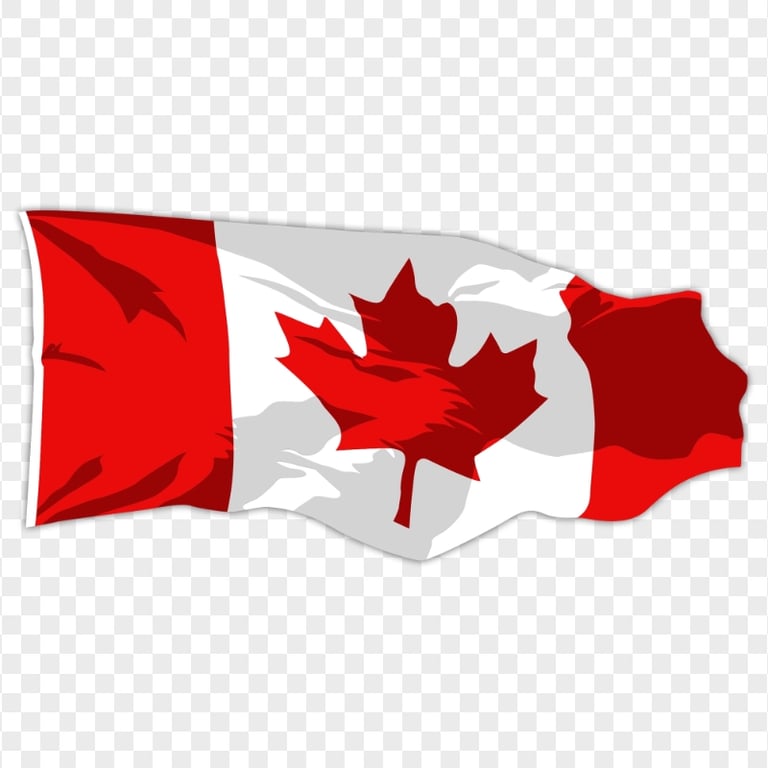 Cartoon Clipart Waving Canada Flag PNG Image