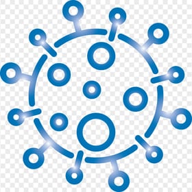 Blue Outline Icon Vector Corona Covid 19 Shape