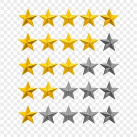 Review Rating Yellow Gold Stars HD PNG