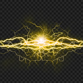 Yellow Thunder Lighting Effect Transparent PNG