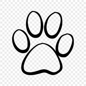 Black Outline Animal Paw Transparent Background