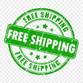 HD Free Shipping Round Green Stamp PNG