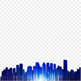 Blue Cityscape Building City Silhouette HD PNG