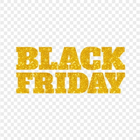 HD Black Friday Text Logo Yellow Gold Glitter PNG