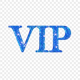 VIP Blue Glitter Word Logo Sign PNG