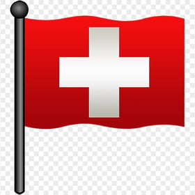Switzerland Swiss Vector Flag Pole Icon
