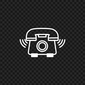 HD White Outline Phone Receive A Call Icon Transparent PNG