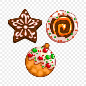 Vector Cartoon Gingerbread Baking Food Biscuit PNG