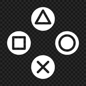 White PlayStation Controller Joystick Buttons PNG