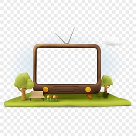 Illustration Cartoon TV Picture Frame PNG