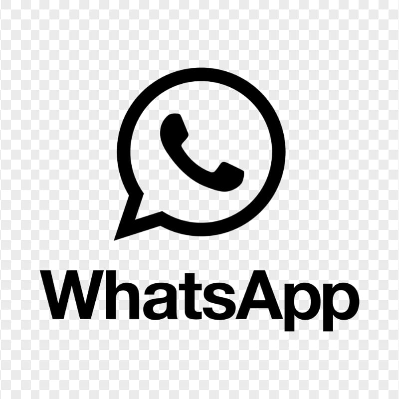 HD Black WhatsApp Text Logo With Symbol PNG Citypng