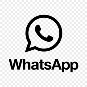 HD Black WhatsApp Text Logo With Symbol PNG