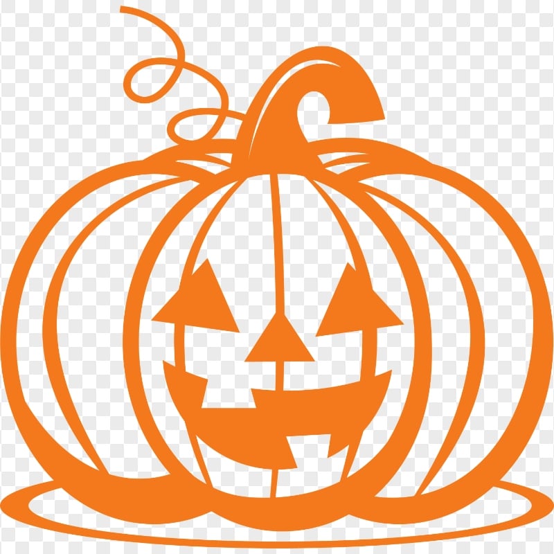 HD Orange Halloween Outline Pumpkin PNG | Citypng