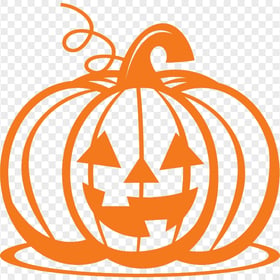 HD Orange Halloween Outline Pumpkin PNG