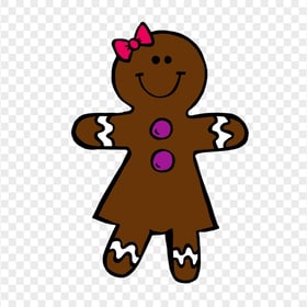 HD Brown Clipart Cartoon Gingerbread Girl PNG