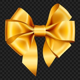 Yellow Golden Realistic Bow PNG