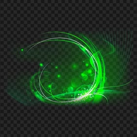 Abstract Glowing Green Light Effect PNG