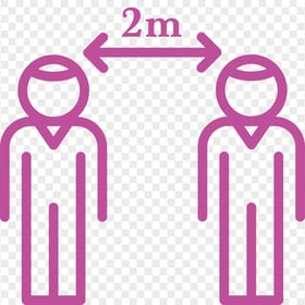 2M Persons Arrow Social Distance Icon Vector