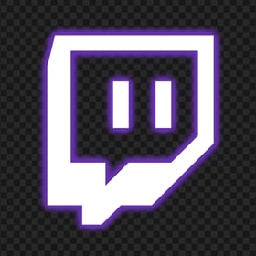 HD Twitch Purple & White Neon Icon Transparent Background PNG