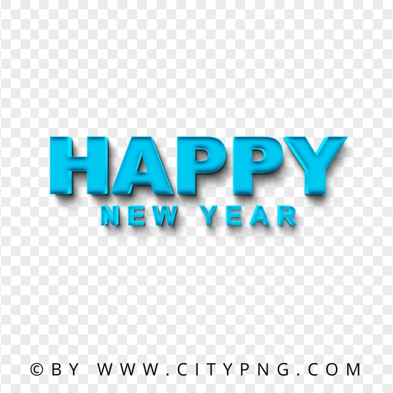 Happy New Year Blue Logo FREE PNG