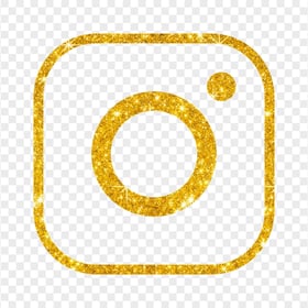 HD Outline Gold Glitter Aesthetic Instagram IG Logo Icon PNG