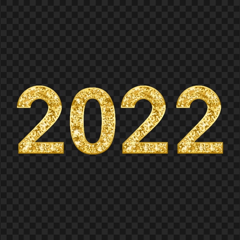 2022 Yellow Gold Glitter PNG