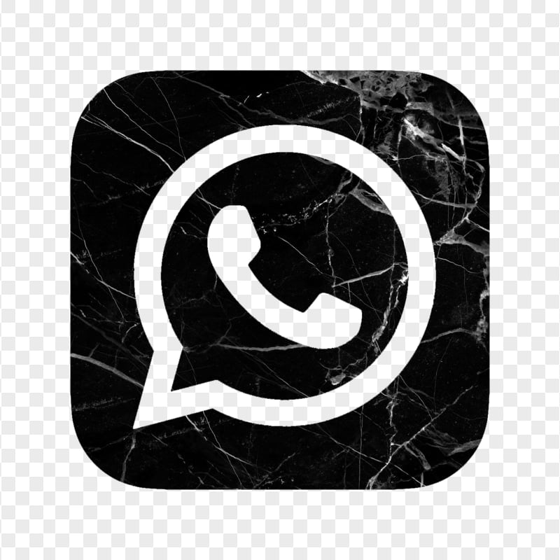 HD Black & White Marble Aesthetic Whatsapp Wa Logo Icon PNG