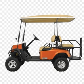 Orange Golf Buggy Cart Vehicle Side View