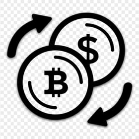 Black Bitcoin To USD Converter Icon PNG