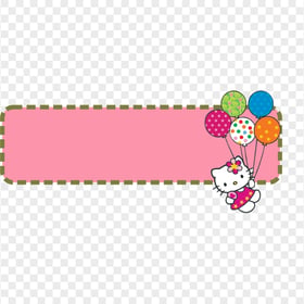 Hello Kitty Pink Banner Template HD Transparent PNG