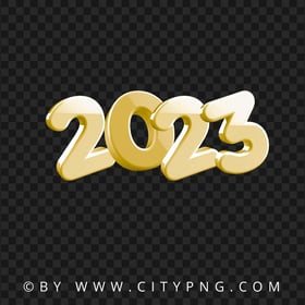 3D Yellow 2023 Text Numbers HD PNG