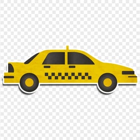 Yellow Taxi Cab Car Stickers FREE PNG