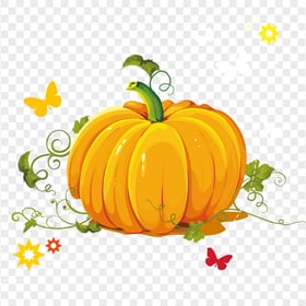 Orange Pumpkin Food Illustration Cartoon Clipart