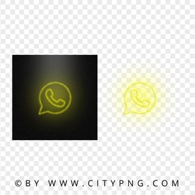 HD Yellow Neon Light Whatsapp Art Line Circle Logo Icon PNG